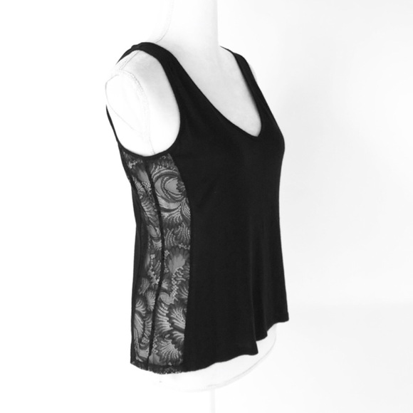 7 For All Mankind Tops - 7 For All Mankind black tank top lace sides 7FAM